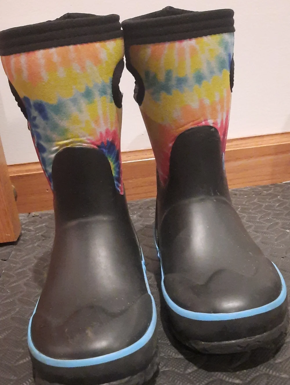 Bog Kids Tie-Dye Rain Boots with Easy-Grab Handles